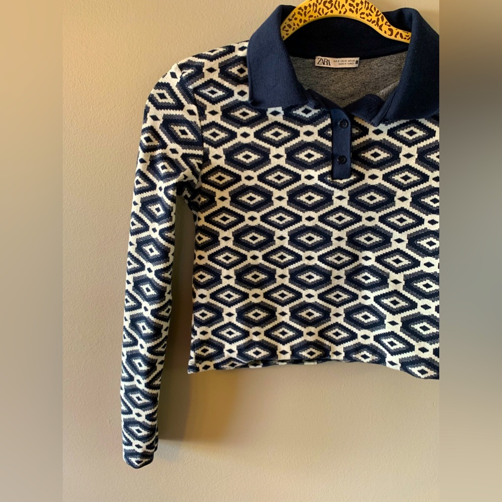 Zara Polo Patterned Top